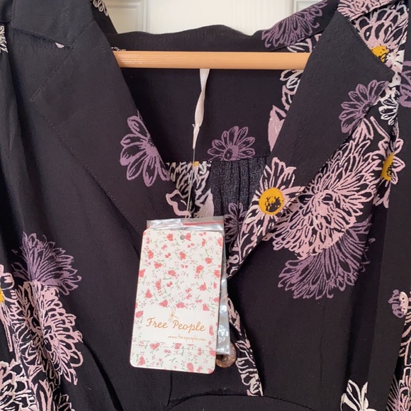 Floral pattern short sleeve free people mini dress - Picture 3 of 4